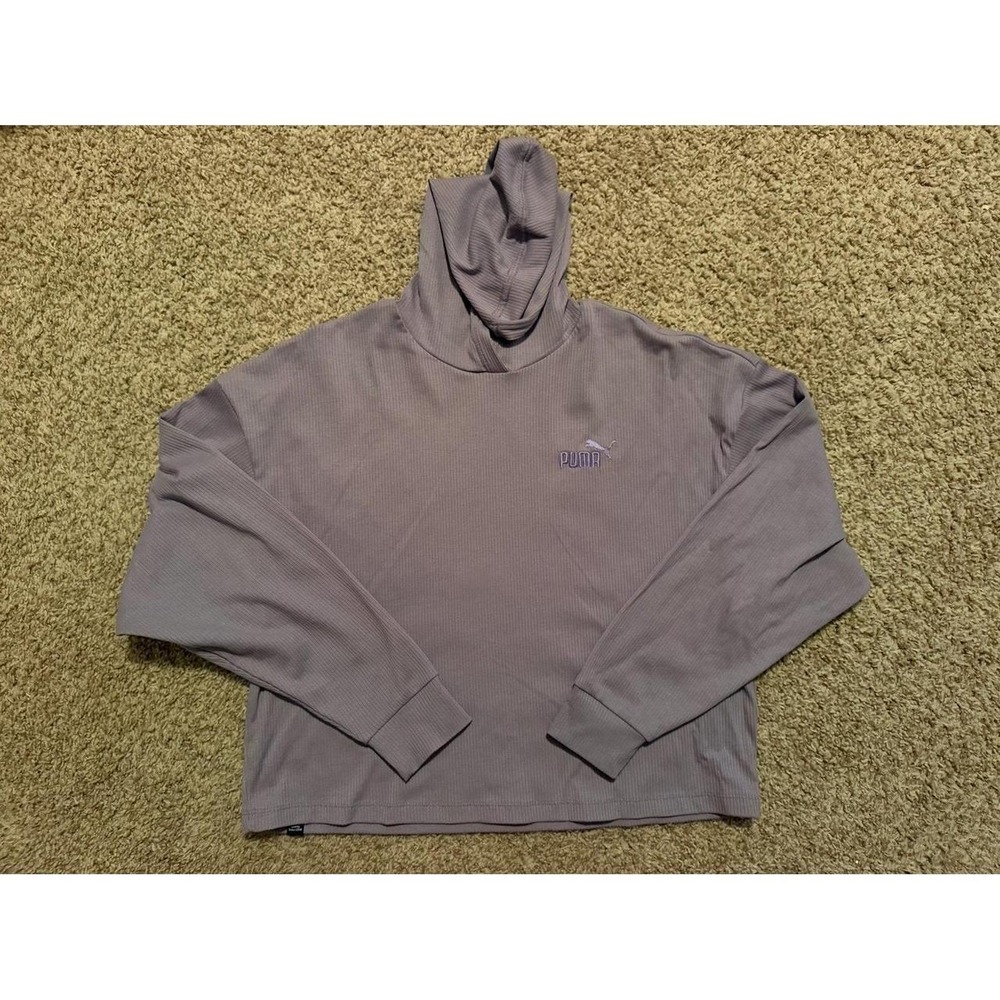 Puma purple cropped hoodie size M women's